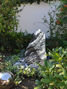 Quellsteinbrunnen Set Black Angel Marmor 60
