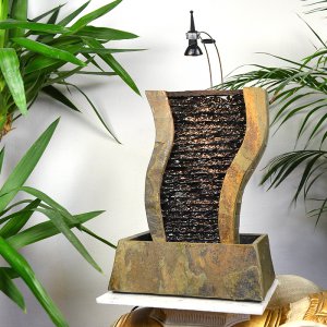 Naturstein Wasserwand aus Schief...
