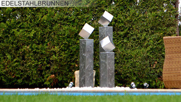 Gartenbrunnen Edelstahl Gartenbrunnen Ausstellung Wasserfall