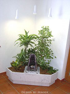 Amethystbrunnen Arrangement mit Pflanzen