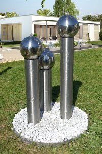 Edelstahl Gartenbrunnen Stuttgart 3er SET 140S10