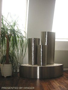 Edelstahl Designerbrunnen Skyline