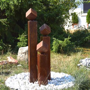 Cortenstahl Gartenbrunnen Norwich 3er SET 120S15