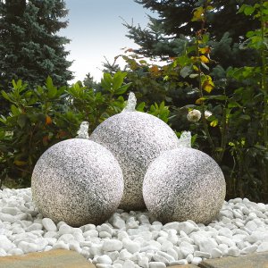 Gartenbrunnen Granitkugel Trio 30 LED