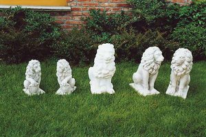 Gartenfigur Tierfigur Coppia Leone 2er SET