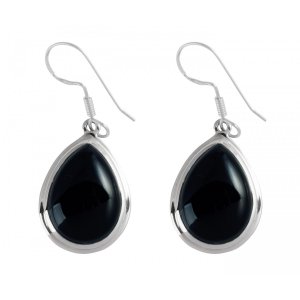 Onyx Ohrschmuck gefasst in 925er Silber