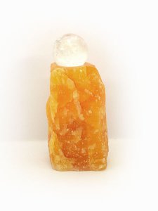 Orange Calcit Quellstein mit Kugel 2-3kg