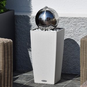 Terrassen Kugelbrunnen Visio Terra LED Weiss 75