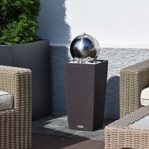 Terrassen Kugelbrunnen Visio Terra braun 75 Led