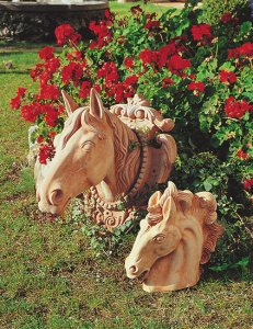 Gartenfigur Tierfigur Teste Di Cavallo GRANDE