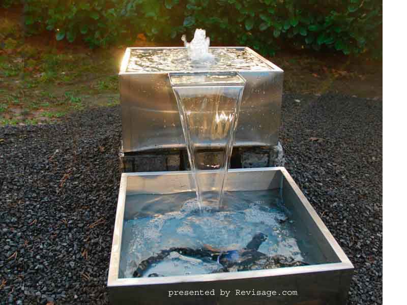 Edelstahl Wasserfall Iniesta Garten Wasserfall Garten