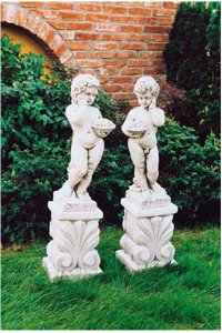 Carrara Statuen 2er SET, eine li...