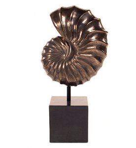 Sculpture Nautilus Table W. Box Pedestal