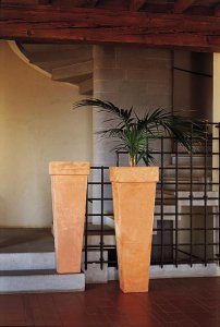 Terrakotta Vase quadratisch, in ...